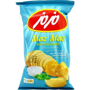 برگه چیپس ماست و ریحان مزمز 60گرمی 20 عددی