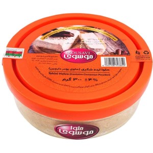 حلوا ارده شکری دارچینی موسوی (میهن) شیشه ویترا 300 گرم