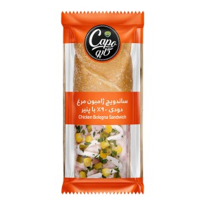 ساندویچ چاباتای ژامبون مرغ 90% کاله