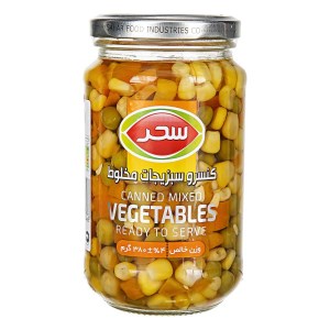 کنسرو مخلوط سبزیجات سحر شیشه380 گرم