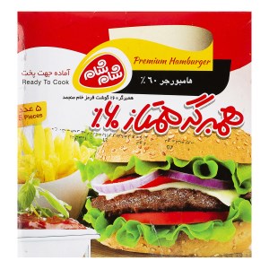 همبرگر ممتاز شام شام 60% جعبه 500 گرم همبرگر ممتاز شام شام 60% جعبه 500 گرم