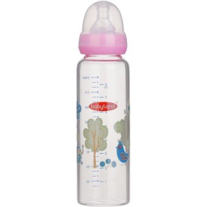 شیرخوری بی بی لند پیرکس فندقی کاوردار 240میل صورتی 6تا18ماه