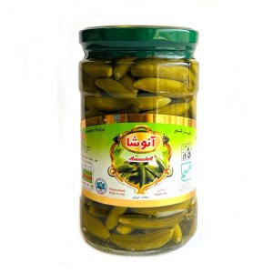 خیارشور شیشه بانکی سوپر ویژه انوشا 1480 گرم