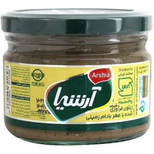 زیتون پرورده با مغز بادام زمینی شیشه آرشیا 250گرم 9 عددی