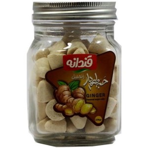 حبه قند طعم دار زنجبیلی قندانه شیشه 230 گرمی