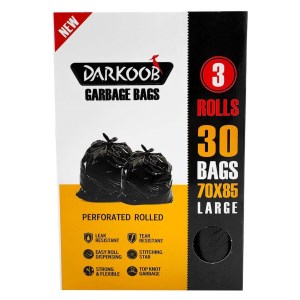 کیسه زباله جعبه مشکی بزرگ 3 رول دارکوب