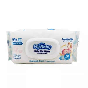 دستمال مرطوب کودک مای بیبی پوست حساس 70 عدد