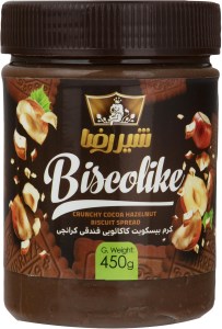 کرم بیسکویت شیررضا دو رنگ پت450 گرم